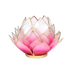 Sfeerlicht Lotus – Sfeerlicht Capiz – Roze – Theelichtjeshouder 15 x 15 cm boeddhisme