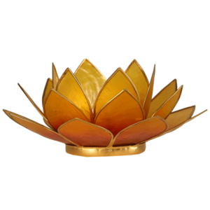 Lotus sfeerlicht oranje en geel 13,5 cm boeddhisme