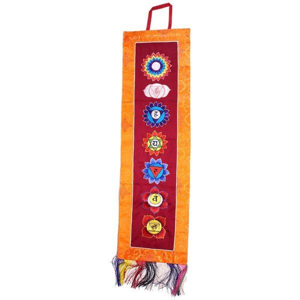 Chakra Banner met Borduurwerk en Brokaat banier