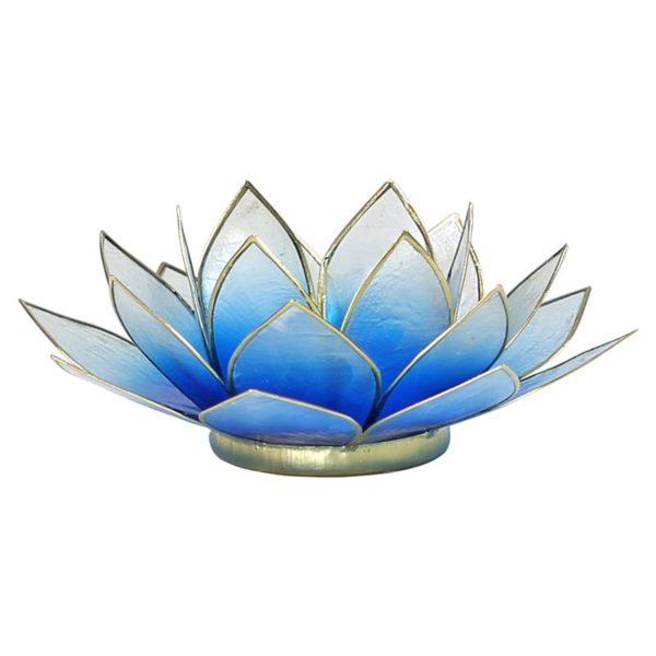 Tweekleurig lotus sfeerlicht blauwwit met een doorsnee van 13,5 cm boeddhisme