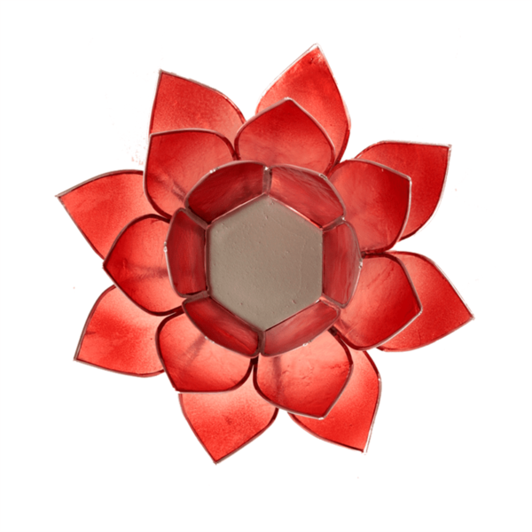 Lotus Sfeerlicht – Roze en Rood – Zilverrand – 13,5 cm boeddhisme