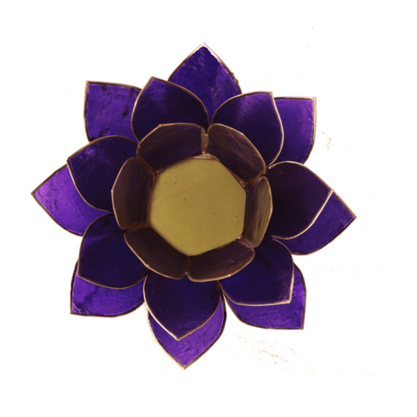 Lotus Sfeerlicht – Violet – Zevende Chakra – Goudrand – 13,5 cm boeddhisme