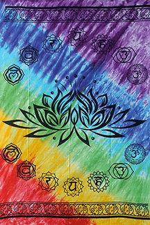 Wandkleed lotus met 7 chakrakleuren 147 x 208 cm 7 chakra's