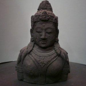 Boeddhabeeld Antraciet – Borstbeeld Boeddha Lavasteen – 15 cm – Buddha Lavasteen Aanbiedingen boeddha