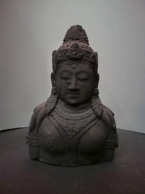 Boeddha Antraciet – Borstbeeld Boeddha Lavasteen – 15 cm – Buddha Lavasteen boeddha