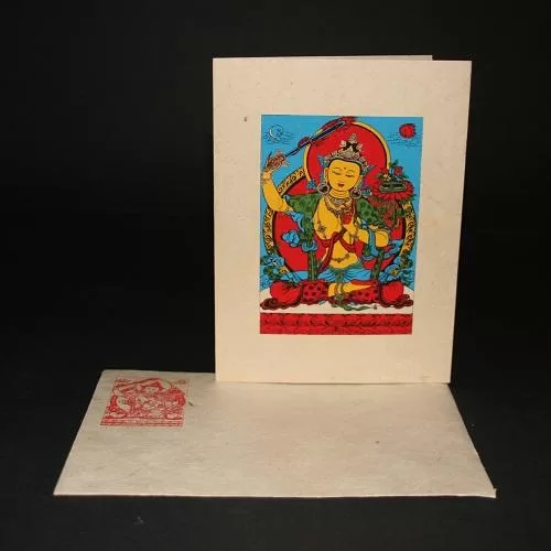 Wenskaart Tibetaanse Boeddha Manjushri ansichtkaart
