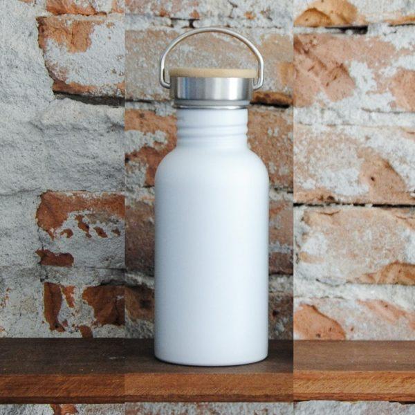 Urban Water Bottle – Draagbare Drinkfles – Enkelwandig 500 ml – Chalk White – RVS Lichtgewicht Waterfles Chalk White