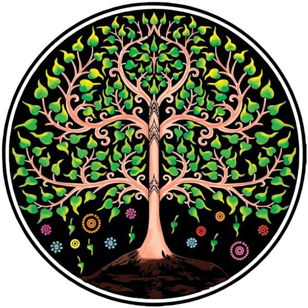 Yogi & Yogini Strandlaken Tree of Life – Levensboom Strandlaken – Roundie Picknickkleed – 150 cm boeddhisme