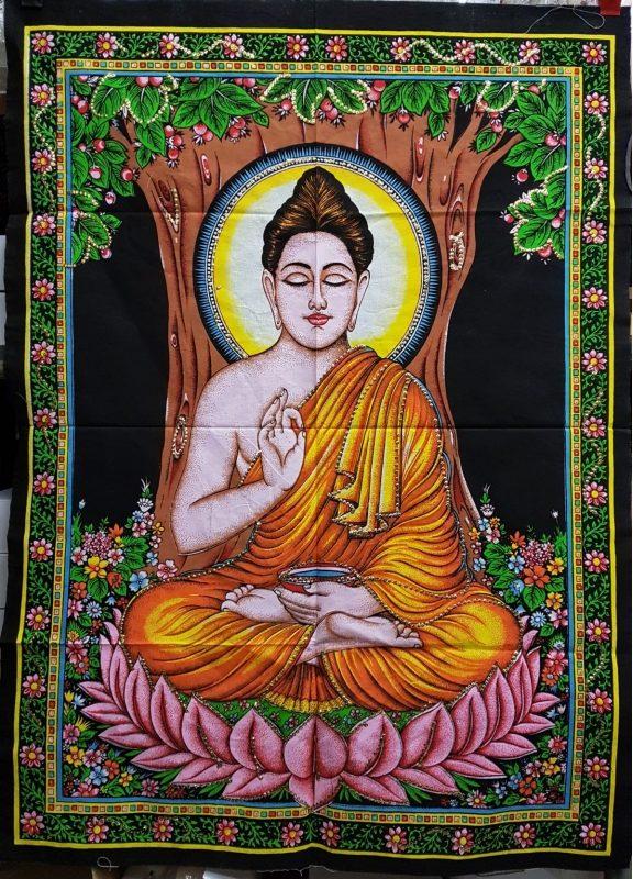 Wandkleed Boeddha – Indiaas Wandkleed – 80 x 110 cm banner