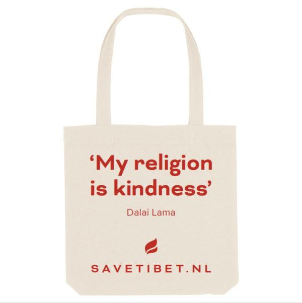 Linnen Tas Crème – My Religion is Kindness Kindness is my relegion