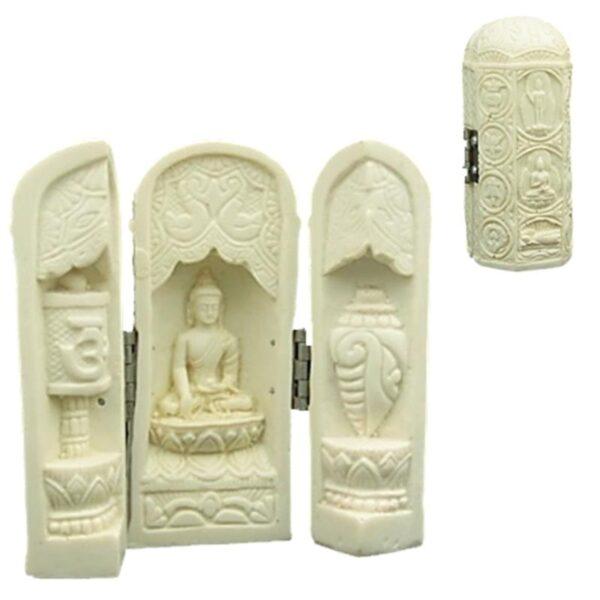 Kleine Boeddha – in drieluik box – 12 cm Alle producten boeddha