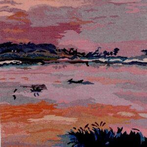 India Wandkleed – Scarlet Lake – Handgeweven in Weave Art Gallery La Mère – 60 x 100 cm gallery la mere