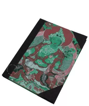 Notitieboek Groene Tara – Brokaten Omslag – Lokta Papier – 15 x 20 cm blanco notitieboek