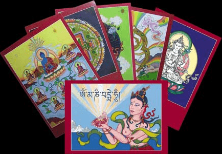 Tibetan Buddhist Art – Offerande Godin Muziek Kaart – Wenskaart Offerande Godin Muziek – 10 x 15 cm Boeddhakaart
