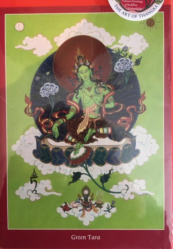 Thangka wenskaart A5 – Groene Tara – Tibetan Art Products – 14,5 x 21 cm Boeddhakaart