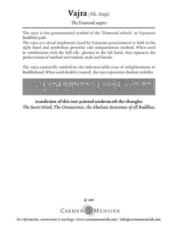 Thangka Boeddha kaart A5 – Vajra – Tibetan Art Products – 14,5 x 21 cm Boeddhakaart