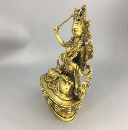 Boeddha Manjushri – Tibetaans Messing Beeld – Bodhisattva Manjushri – 15,2 cm – 6,4 inch bodhisattva manjushri