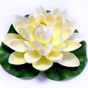 Drijvende lotus bloem wit 18 cm boeddha