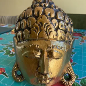 Boeddha Masker Goudkleurig - Boeddha beeld Shakyamuni - 14 x 20 cm