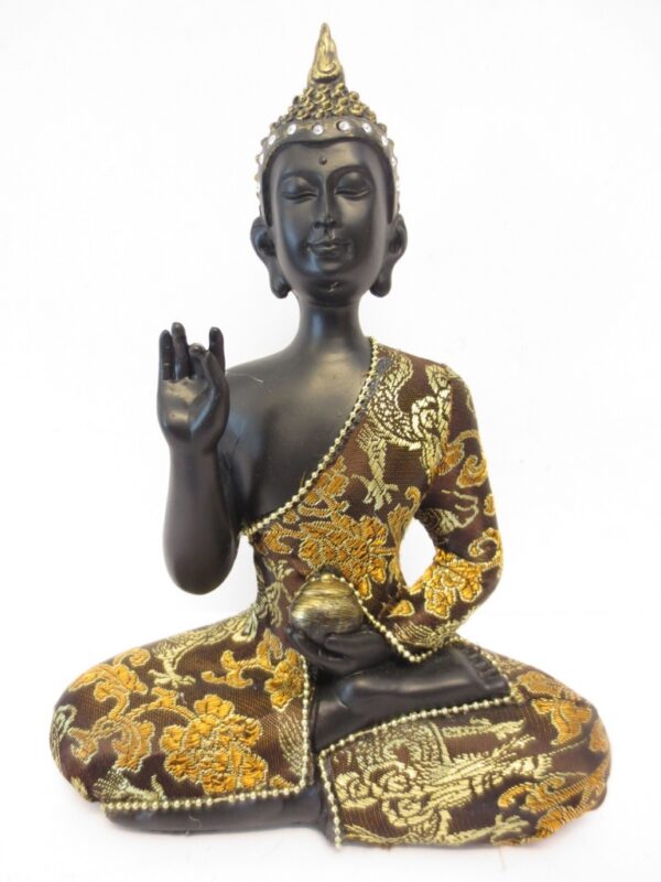 Thaise Boeddha met bedelnap goudzwart