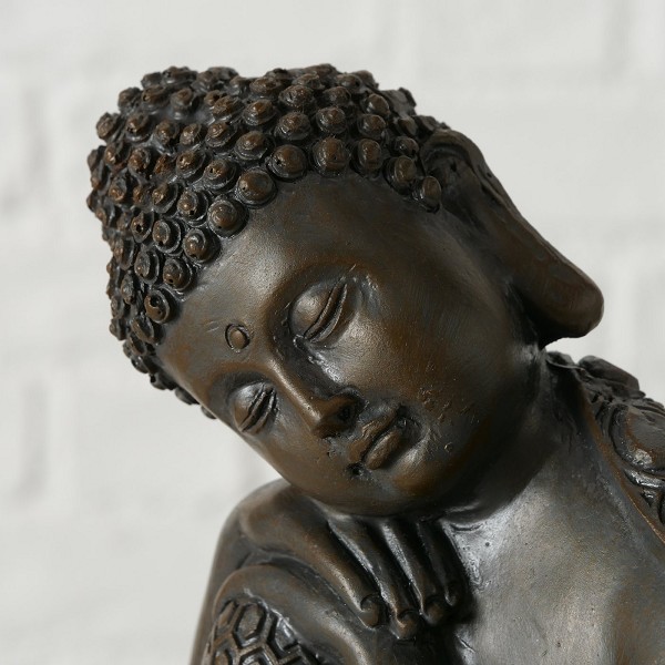 Boeddhabeeld – Slapende Buddha – Donkerbruin – 18 cm boeddha