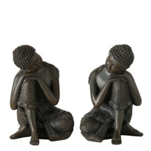 Boeddhabeeld – Slapende Buddha – Donkerbruin – 18 cm boeddha