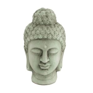Boeddhabeeld – Beeld Boeddhahoofd Terracotta – Licht Groen – 12,5 x 22,5 cm boeddha