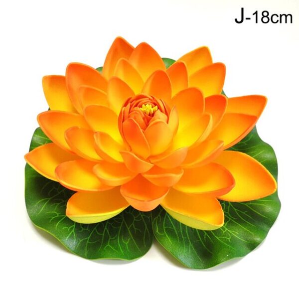Drijvende Lotus – Kunststof bloem – Oranje – 18 cm boeddha