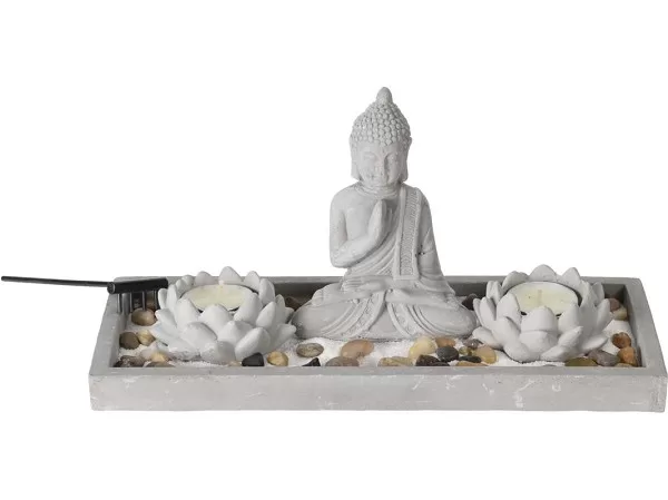 Boeddha – Buddha – Zen Tuintje Set – 29,5 x 12 x 7 cm boeddha