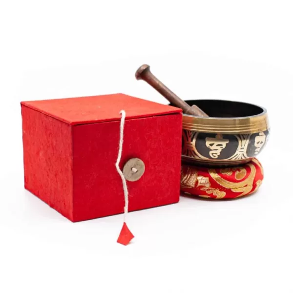 Klankschaal Set – Geschenkset Deluxe – Rood boeddha