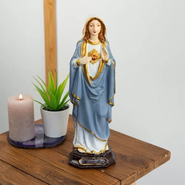 Beeld van Moeder Maria Heilig Hart – Handgeschilderd – 27cm christelijk beeld