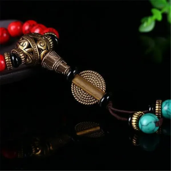 Mala – Tibetaanse Mala – Rode Kralen en Turquoise kralen – Halsketting en Mala – Armband Rood en Turquoise armband