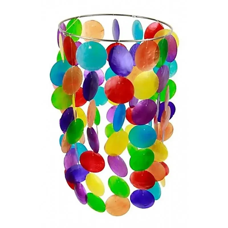 Windmobiel – Dromenvanger – Schelpen Windgong – Multikleuren Capiz Schelp Groot – 20 x 35 cm mobiel kinderkamer Windmobiel - Dromenvanger - Schelpen Windgong - Multikleuren Capiz Schelp Groot - 20 x 35 cm
