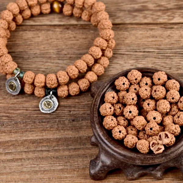 rudraksha armband - mala rudraksha - armband met 30 zaden van 8 mm - 21 cm - Afbeelding 3
