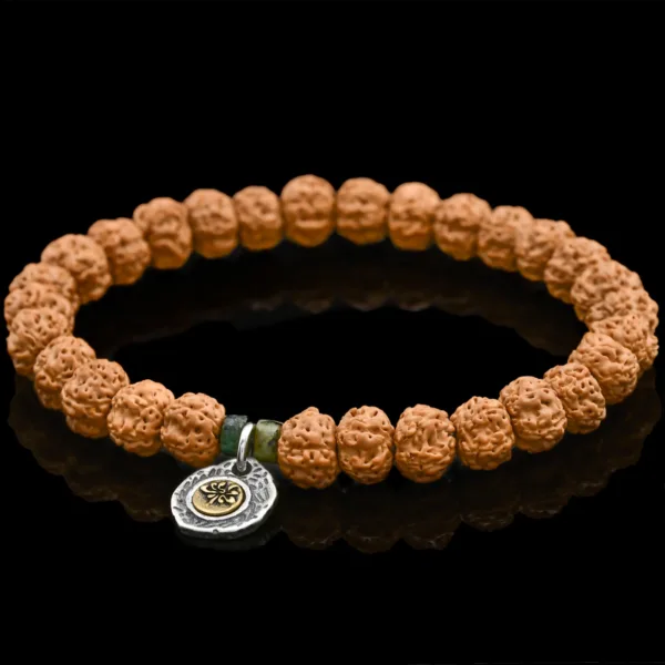 rudraksha armband - mala rudraksha - armband met 30 zaden van 8 mm - 21 cm - Afbeelding 4