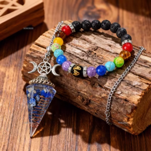 pendel lapis lazuli en chakra armband - set