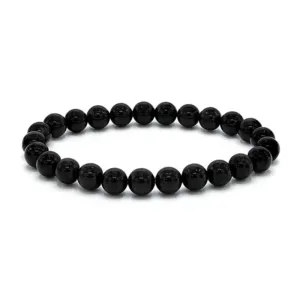 Armband voor brede pols met zwarte toermalijn