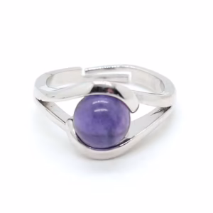 ring met amethist - verstelbaar