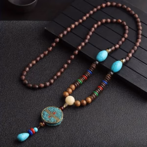 Vintage handgemaakte ketting uit Nepal - Boeddhistische Mala