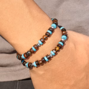 vintage boho armband houten kralen